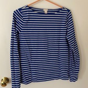JCrew blue striped boatneck tee